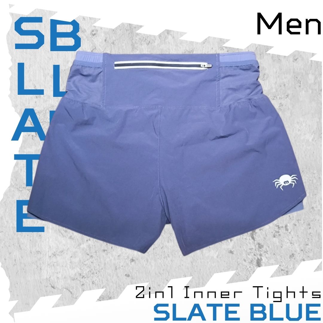 【男裝】2 in 1 Multiple Functional Running Shorts (石板藍)