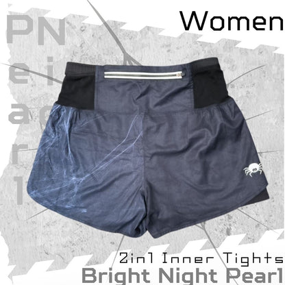 【Women】2 in 1 Multiple Functional Running Shorts (Bright Night Pearl)