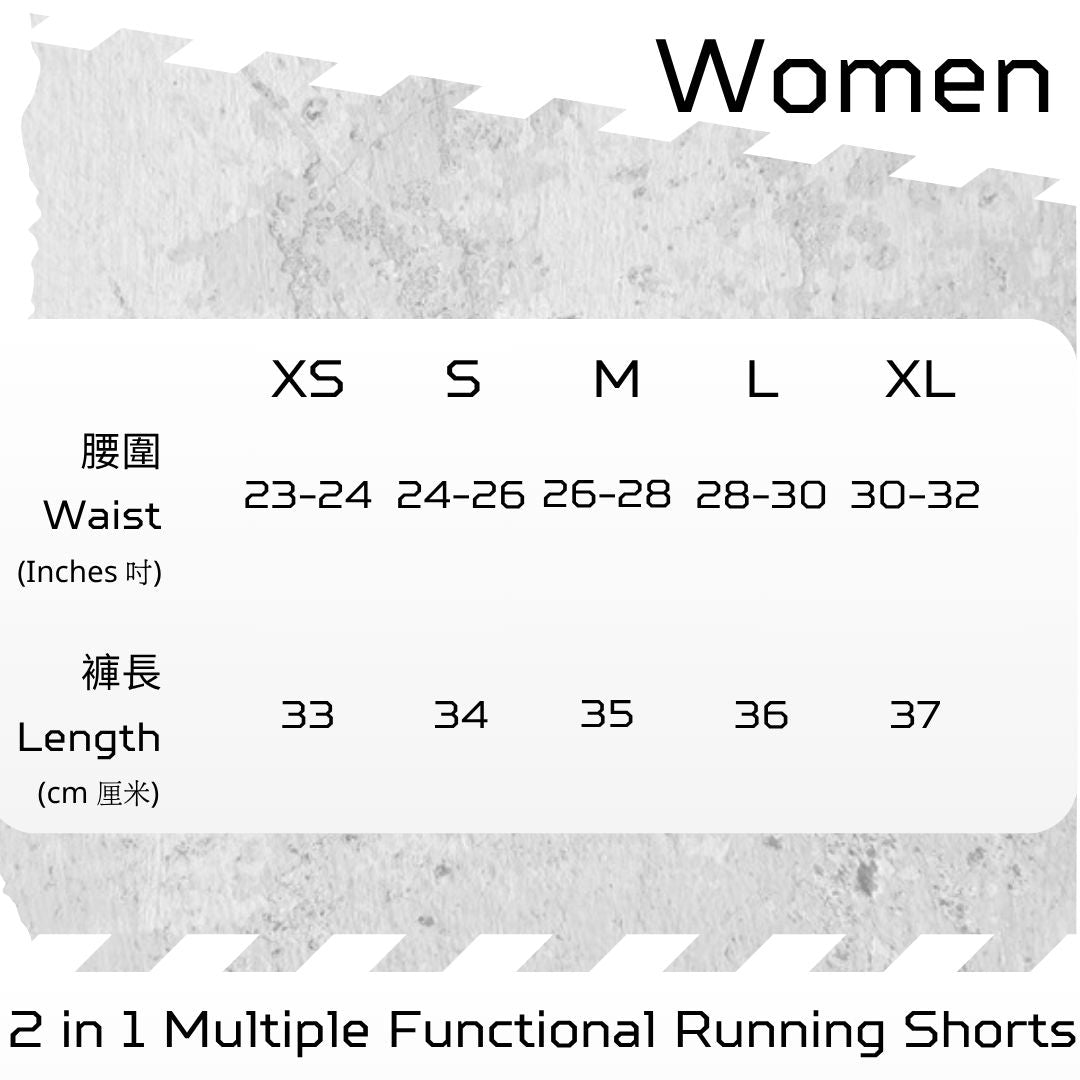 【Women】2 in 1 Multiple Functional Running Shorts (Slate Blue)