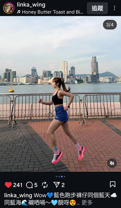 【Women】2 in 1 Multiple Functional Running Shorts (Slate Blue)